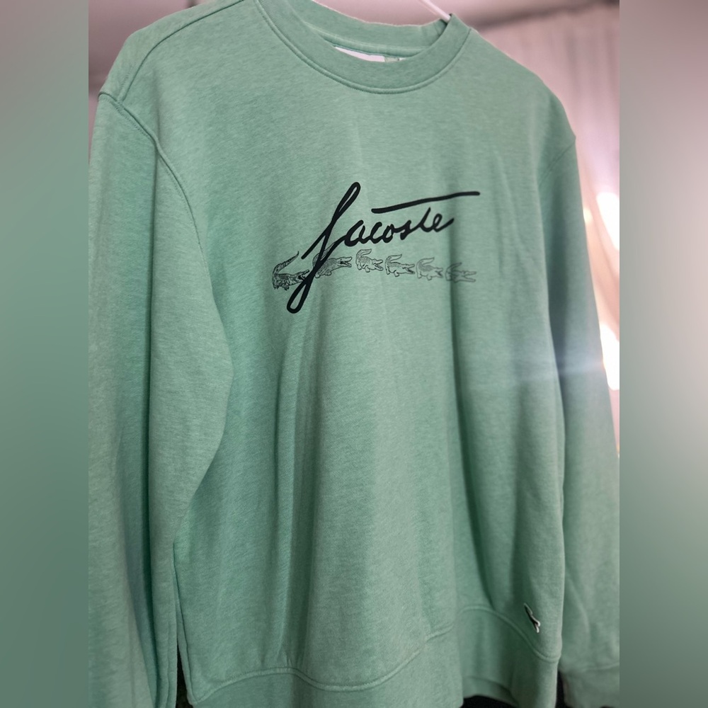 Lacoste Men’s Neck Cotton Fleece Sweatshirt / Classic Fit • Large